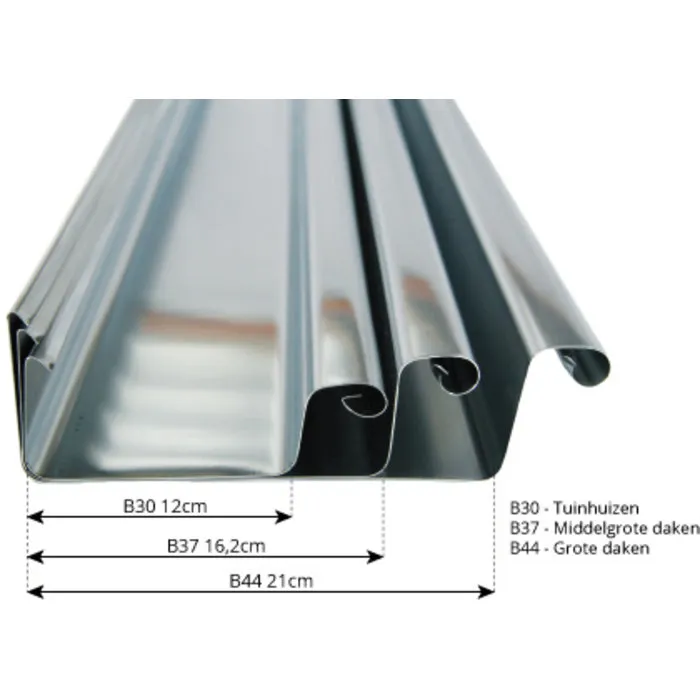 Nedzink Zinken bakgoot B30 - 2 meter (NedZink 0,8 mm)