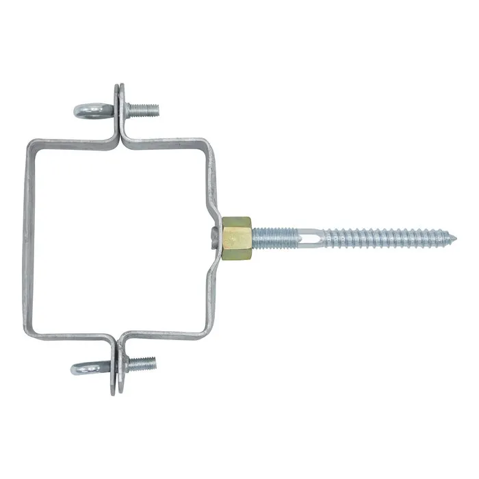 Vierkanten gegalv. 80x80 mm regenpijpbeugel. M10 + schroefpen 100 mm - SET