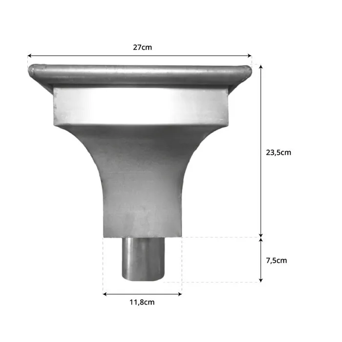 Zinken vergaarbak 100 mm rond model KS