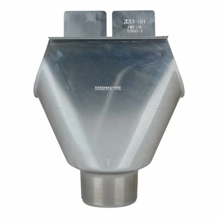Rheinzink Tapeind (trechteruitloop) 80 mm t.b.v. M280 Rheinzink lijmgoot