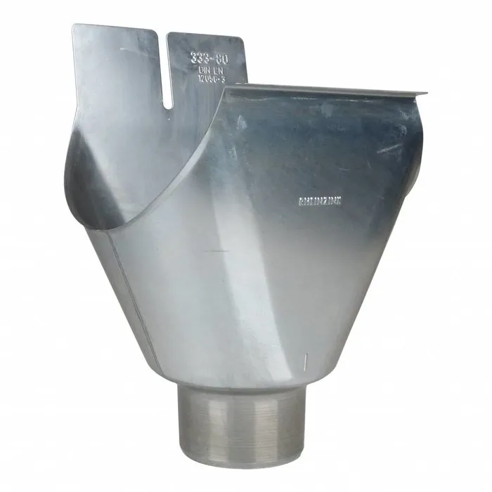 Rheinzink Tapeind (trechteruitloop) 80 mm t.b.v. M280 Rheinzink lijmgoot