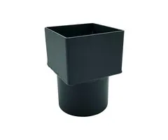 Kallos Verloop 80x80 naar rond 80 mm Ral-9005 | Kallos