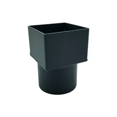 Kallos Aluminium verloop (schuifmof) 80x80 mm naar rond 80 mm - zwart RAL 9005 fijnstructuur (Kallos)