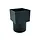 Aluminium verloop (schuifmof) 80x80 mm naar rond 80 mm - zwart RAL 9005 fijnstructuur (Kallos)