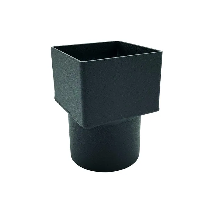 Kallos Verloop alu 80x80 naar rond 80 mm RAL-9005 fijnstructuur