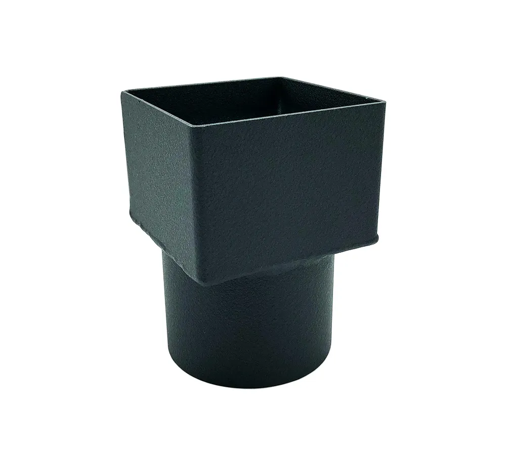 Kallos Aluminium verloop (schuifmof) 80x80 mm naar rond 80 mm - zwart RAL 9005 fijnstructuur (Kallos)