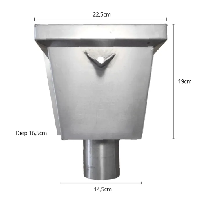 Zinken vergaarbak 100 mm rond model junior