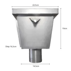 Nedzink Zinken vergaarbak Junior 60 mm rond - voor plat dak met zijuitloop (NedZink)