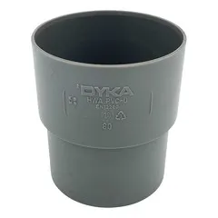PVC verbindingsmof 80 mm mof/spie verjongd - grijs (RAL 7037) t.b.v. rioolbuisaansluiting