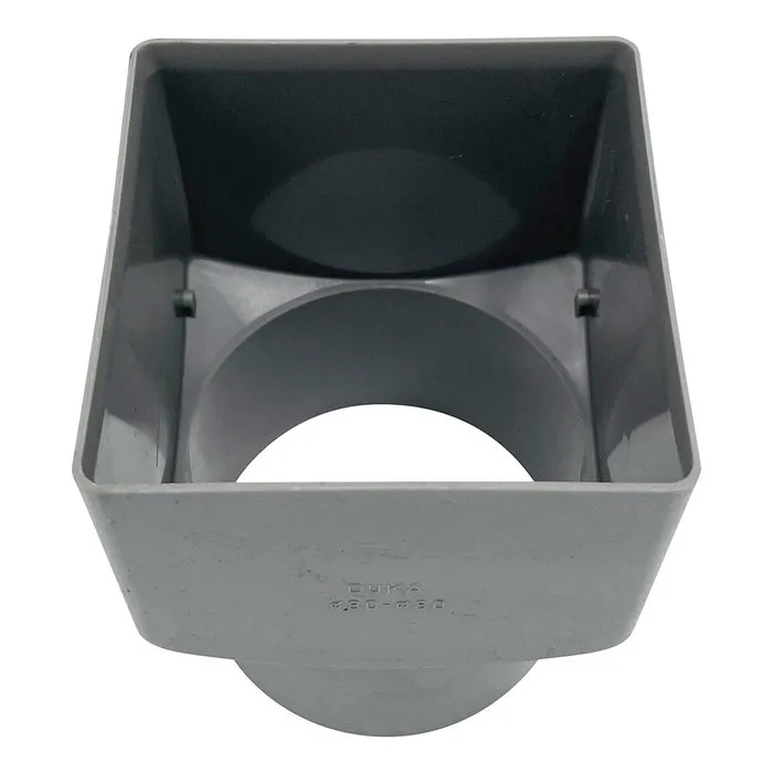 Jurola PVC verloopmof 80x80 mm naar 80 mm mof/spie grijs RAL 7037 - aansluiting rioolbuis