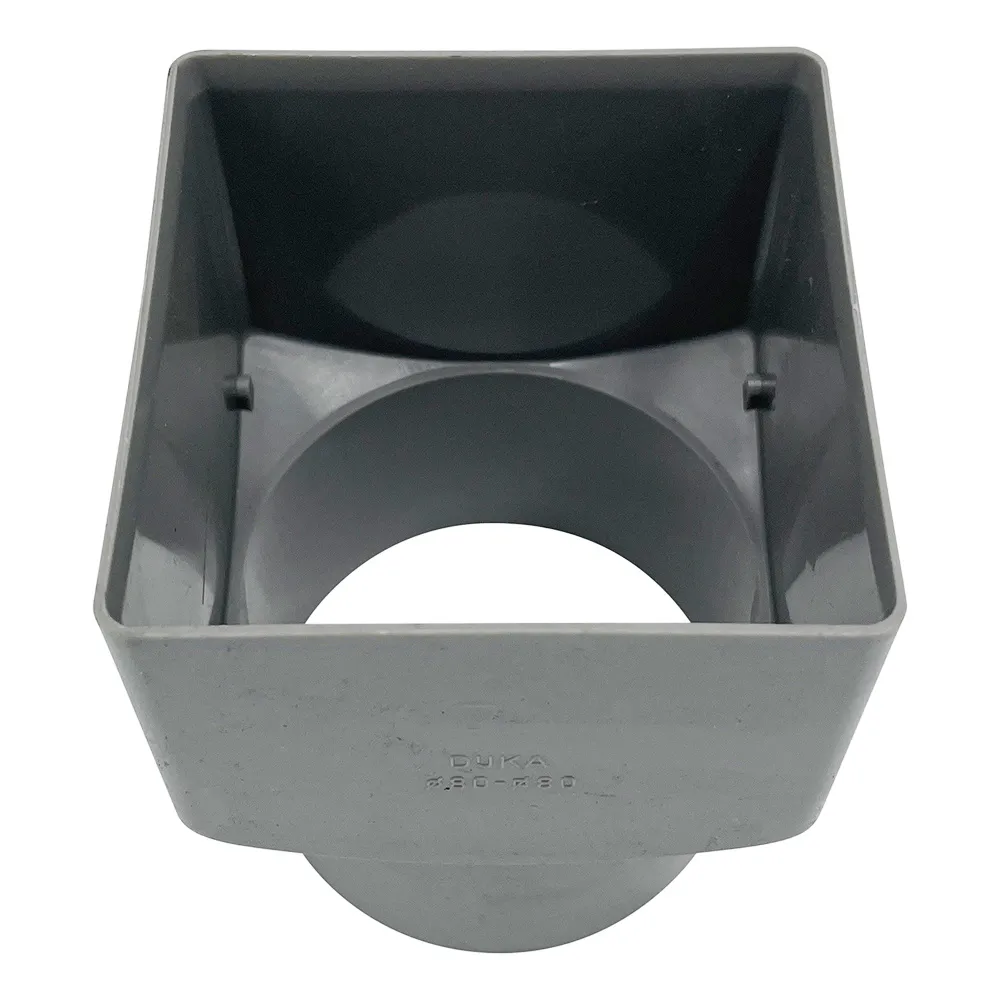 Jurola PVC verloopmof 80x80 mm naar 80 mm mof/spie grijs RAL 7037 - aansluiting rioolbuis