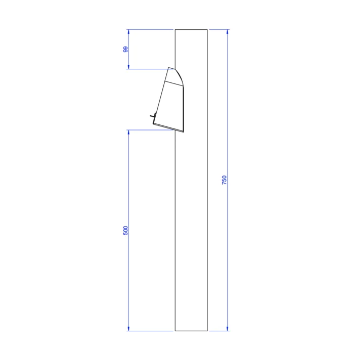 Kallos Bladafscheider aluminium 80 mm Ral-7021 fijnstructuur