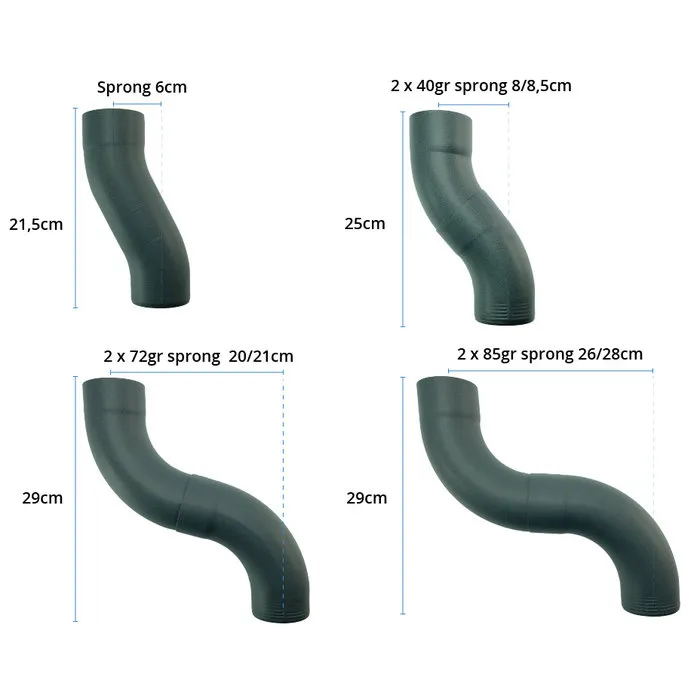 Kallos Aluminium bocht 40 graden 80 mm rond - antraciet RAL 7021 fijnstructuur (Kallos 0,7 mm)