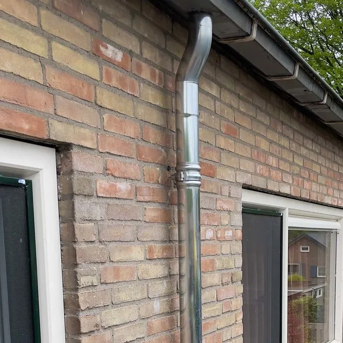 Nedzink Regenpijp zink 80 mm rond. lengte 1 meter. 0.65mm dik - Nedzink