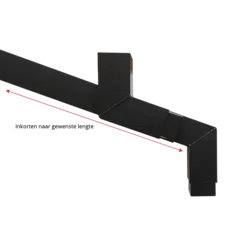 Kallos Aluminium sprongstuk 80x80 mm vierkant, set 2 bochten incl. spie, sprong max 101 cm - zwart RAL 9005 fijnstructuur (Kallos 2,0 mm)