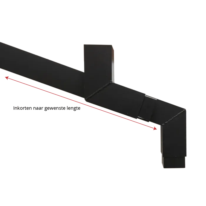 Kallos Aluminium sprongstuk 80x80 mm vierkant, set 2 bochten incl. spie, sprong max 101 cm - zwart RAL 9005 fijnstructuur (Kallos 2,0 mm)