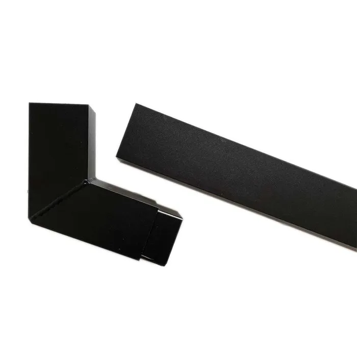 Kallos Aluminium sprongstuk 80x80 mm vierkant, set 2 bochten incl. spie, sprong max 101 cm - zwart RAL 9005 fijnstructuur (Kallos 2,0 mm)