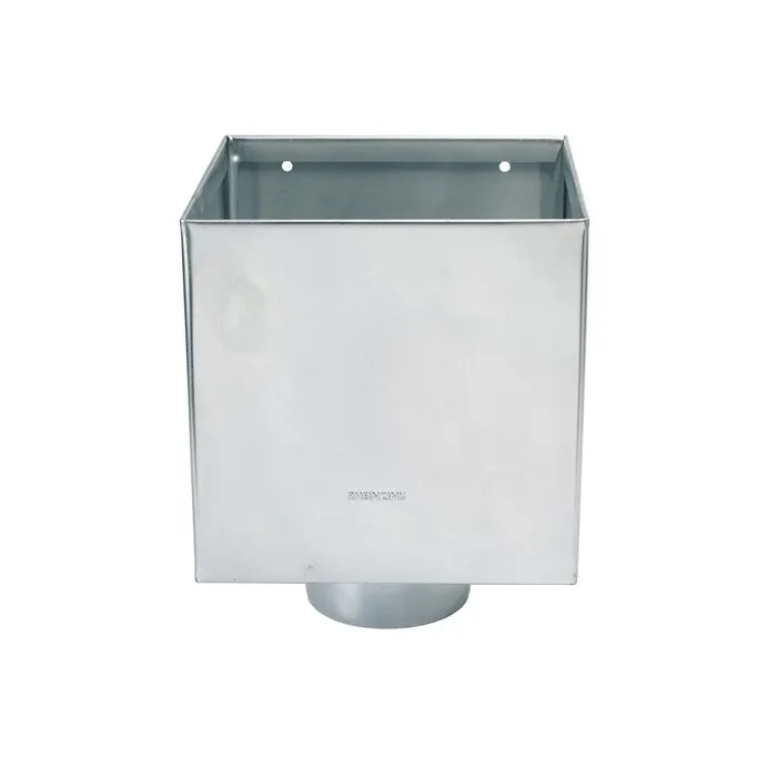 Rheinzink Vergaarbak zink 80 mm Kubus 200x200mm