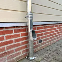 Rheinzink Zinken bladafscheider 80 mm incl. uitneembaar RVS rooster (Rheinzink, 35,5 cm hoog)