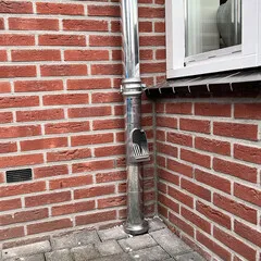 Rheinzink Zinken bladafscheider 80 mm incl. uitneembaar RVS rooster (Rheinzink, 35,5 cm hoog)