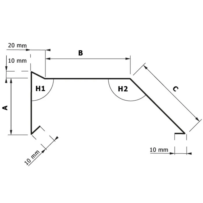 Rheinzink Zinken deklijst op maat vlak met neus (Rheinzink titaanzink 0,8 mm)