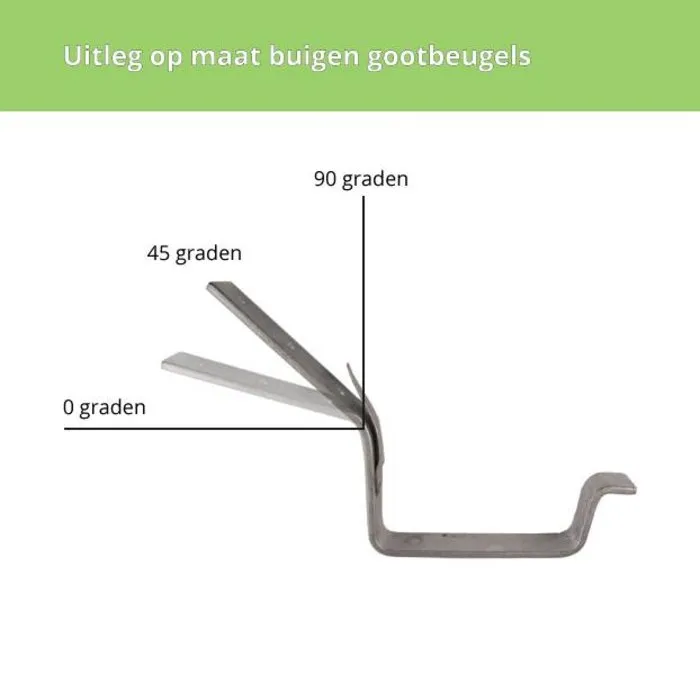 45 graden beugel B37 - tapgat t.b.v. hoeklijn