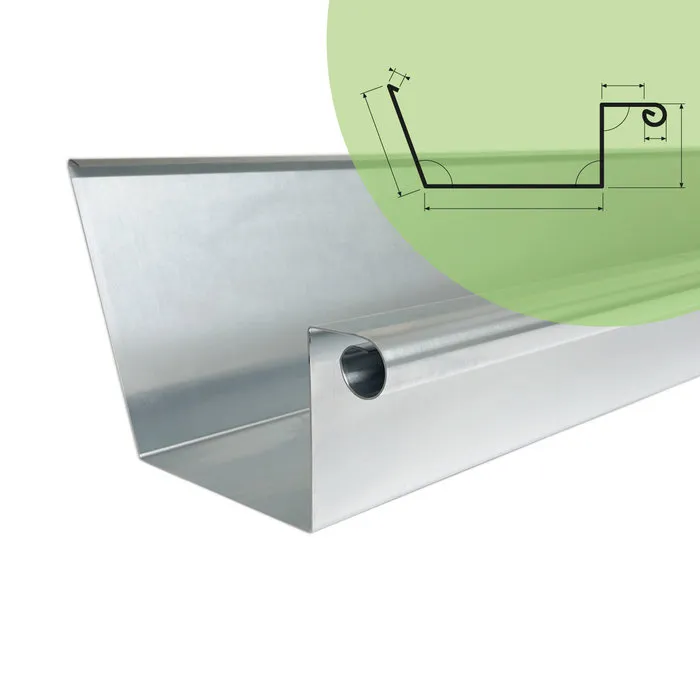 Rheinzink Zinken dakgoot voor houten bak op maat (Rheinzink titaanzink 0,8 mm)