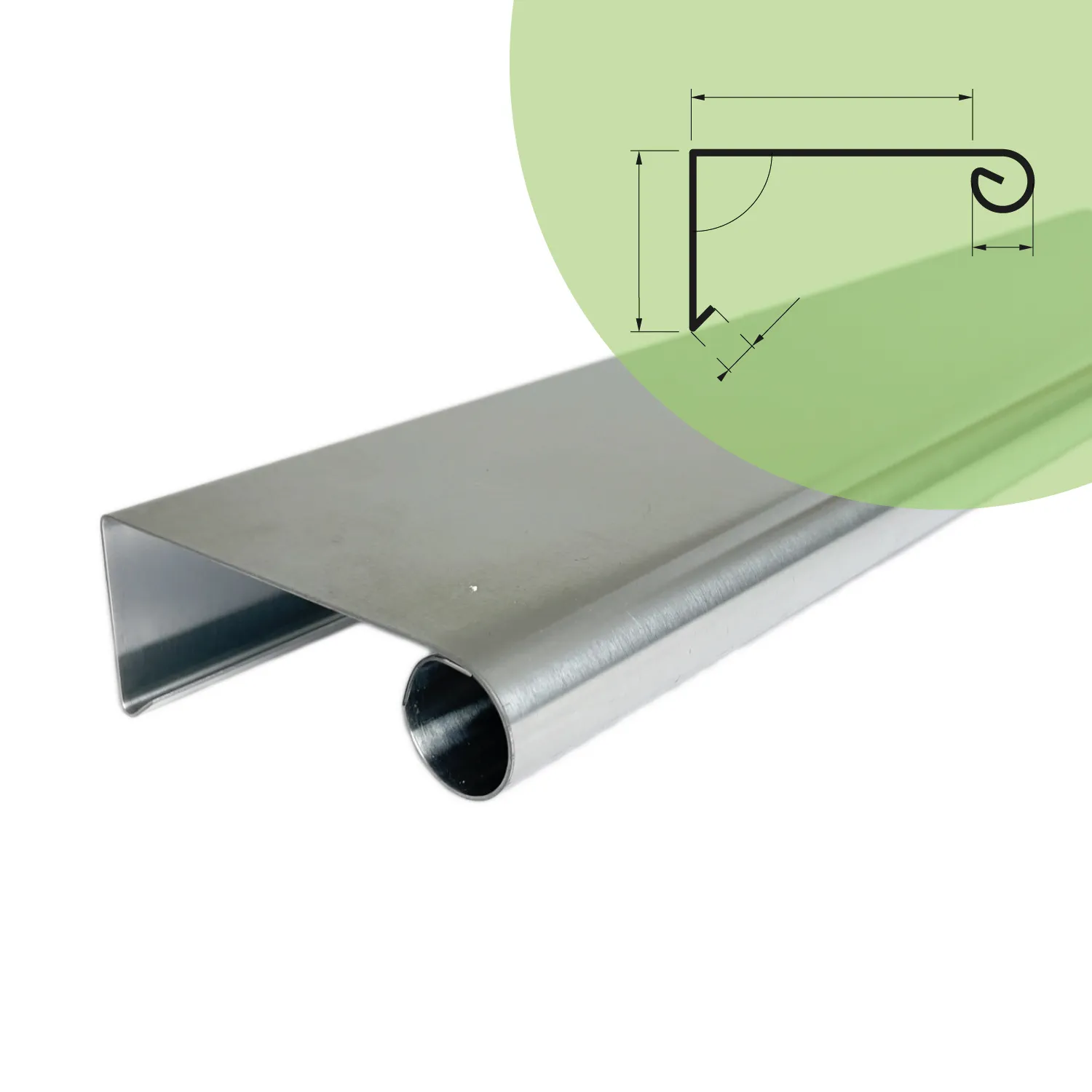 Rheinzink Zinken deklijst op maat met kraal 90 graden (Rheinzink titaanzink 0,8 mm)