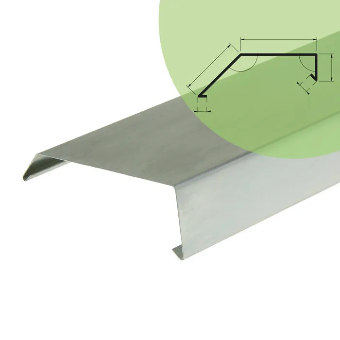 Rheinzink Zinken deklijst op maat vlak - zonder kraal (Rheinzink titaanzink 0,8 mm)