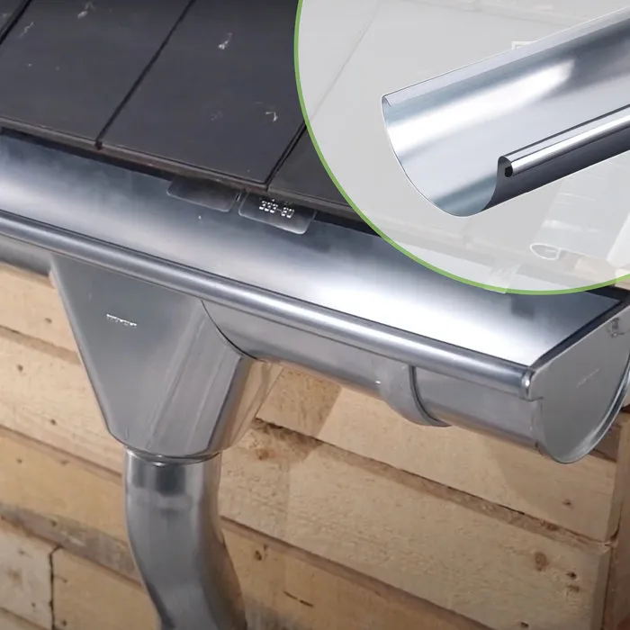 Rheinzink Zinken dakgoot M333 zonder solderen - 3 meter