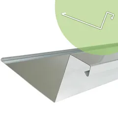 Rheinzink Zinken dakgoot op maat met waterkering neus - rechthoekig (Rheinzink titaanzink 0,8 mm)