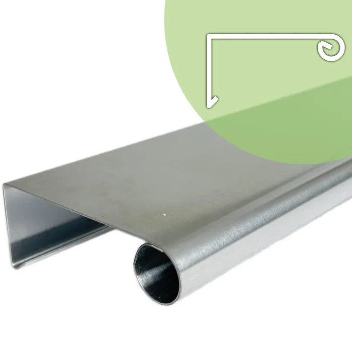 Rheinzink Zinken deklijst op maat met kraal 90 graden (Rheinzink titaanzink 0,8 mm)