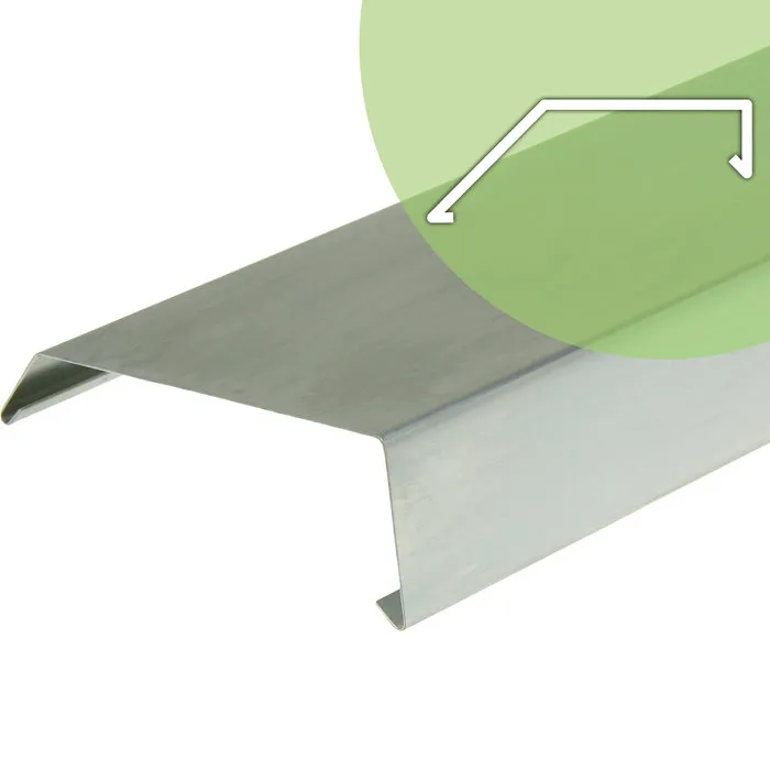 Rheinzink Zinken deklijst op maat vlak - zonder kraal (Rheinzink titaanzink 0,8 mm)