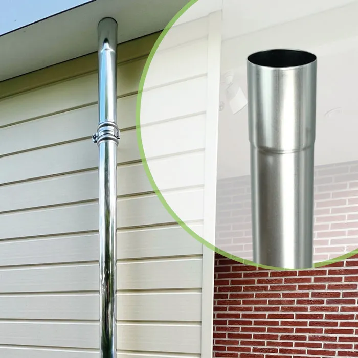 Nedzink Regenpijp zink 80 mm rond. lengte 3 meter 0.65mm dik - Nedzink