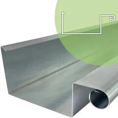 Rheinzink Zinken bakgoot op maat - rechthoekig (Rheinzink titaanzink 0,8 mm)