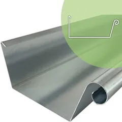 Rheinzink Zinken dakgoot op maat met kraal en schuine achterkant (Rheinzink titaanzink 0,8 mm)