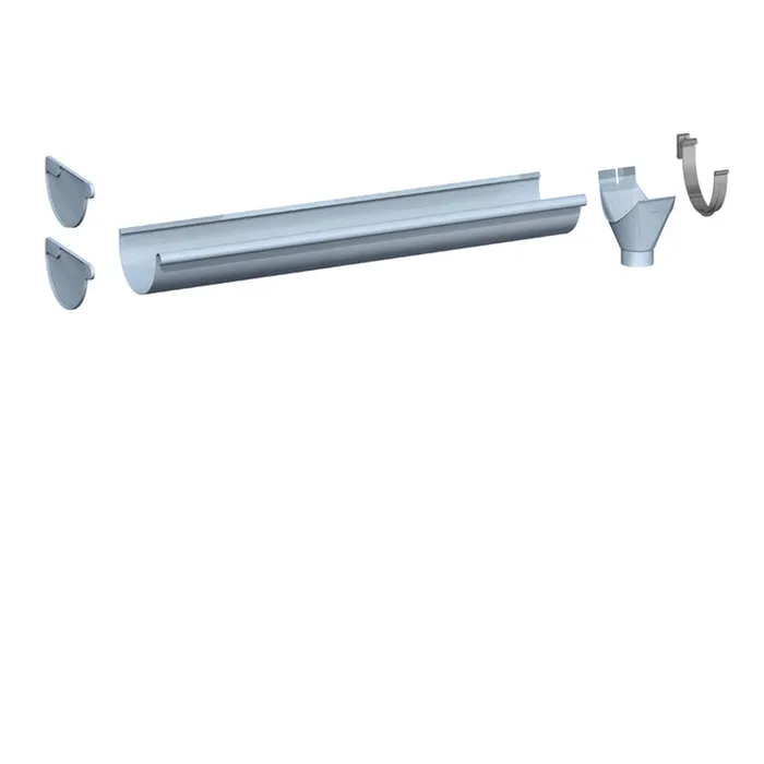 Rheinzink Complete zinken dakgoot set M333 - Rheinzink, zonder solderen, keuze 3 t/m 15 meter (incl. beugels, kopschotten, trechteruitloop en zinklijm)