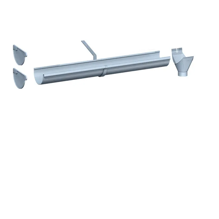 Rheinzink Complete zinken dakgoot set M333 - Rheinzink, zonder solderen, keuze 3 t/m 15 meter (incl. beugels, kopschotten, trechteruitloop en zinklijm)