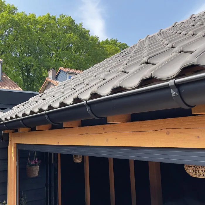 Prefa Aluminium dakgoot P.10 zwart - mastgoot M333 - 3 meter (Prefa P.10)