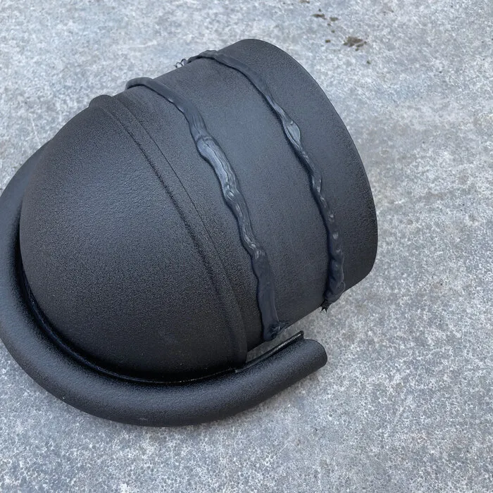 Prefa Aluminium kopschot bolvormig M333 P.10 zwart - links/rechts te monteren (Prefa)
