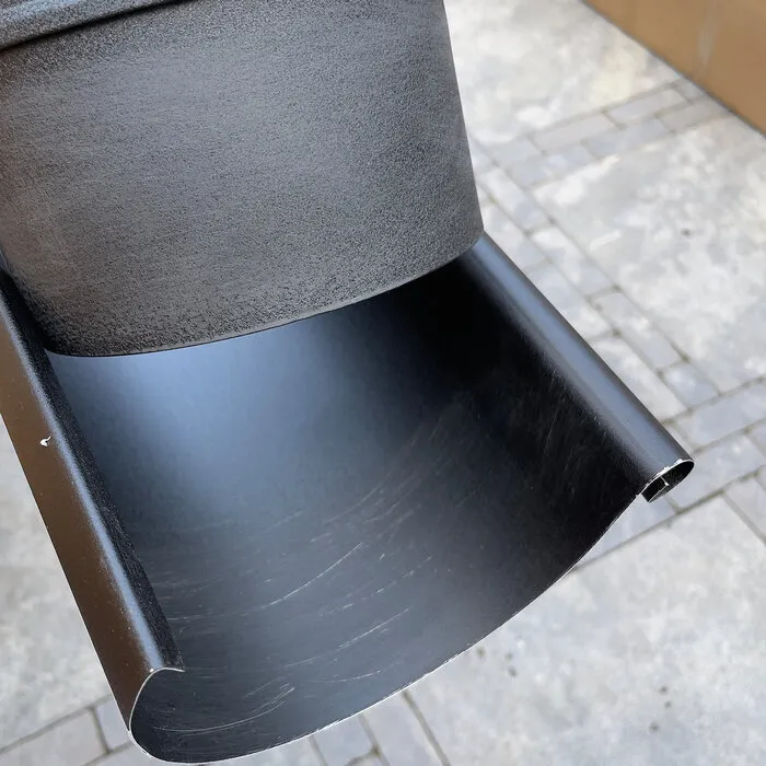 Prefa Aluminium kopschot bolvormig M333 P.10 zwart - links/rechts te monteren (Prefa)