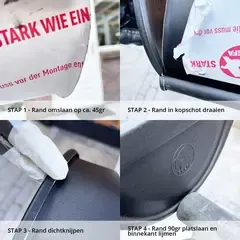 Prefa Aluminium kopschot vlak M280 P.10 zwart - links/rechts te monteren (Prefa)