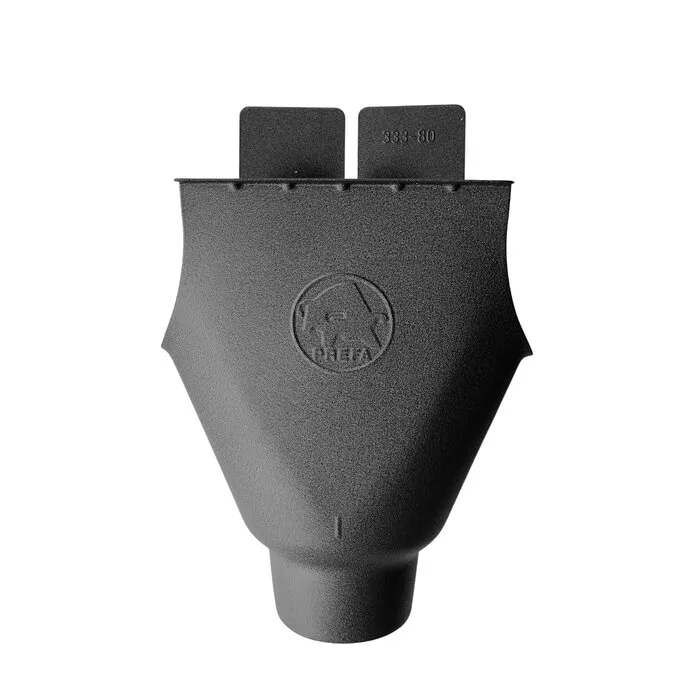 Prefa Trechteruitloop aluminium M280 80 mm P.10 zwart