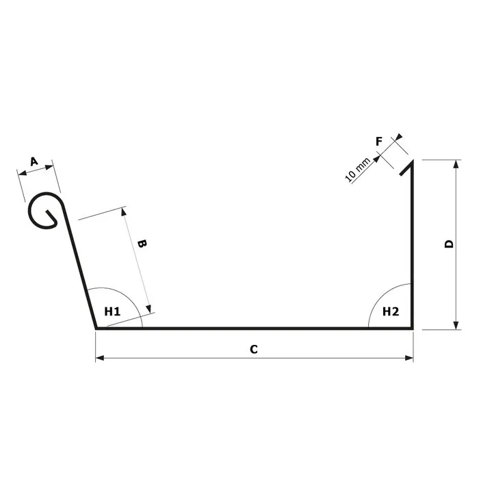 Rheinzink Zinken Dakgoot op maat Type 5