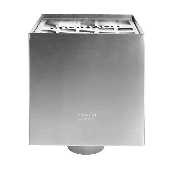 Rheinzink Vergaarbak zink 80 mm Kubus 200x200mm