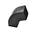 Zinken bocht 80x80 mm vierkant 72 graden zwart Noir (NedZink)