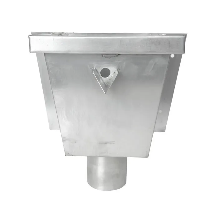 Nedzink Zinken vergaarbak 80 mm - model Junior (NedZink, voor plat dak zijuitloop)