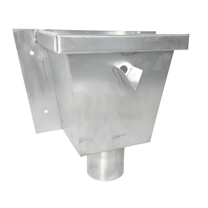 Nedzink Zinken vergaarbak 80 mm - model Junior (NedZink, voor plat dak zijuitloop)