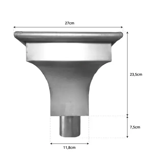 Vergaarbak zink 100 mm rond KS met sierplaat