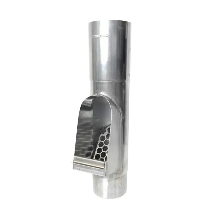 Rheinzink Zinken bladafscheider 80 mm incl. uitneembaar RVS rooster (Rheinzink, 35,5 cm hoog)